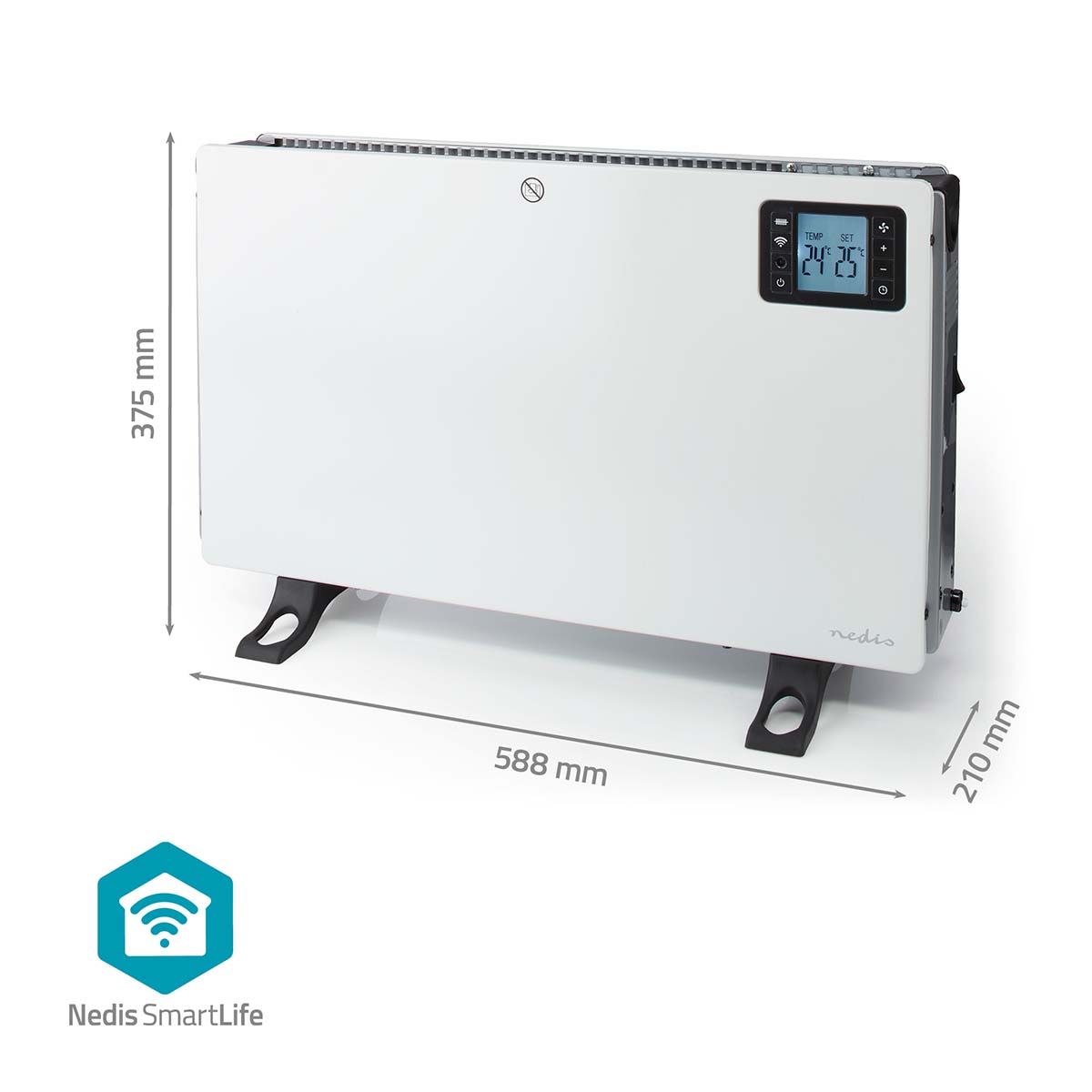 Varmeovn Konveksjon - 2000W - Wifi - Justerbar Termostat - LCD 